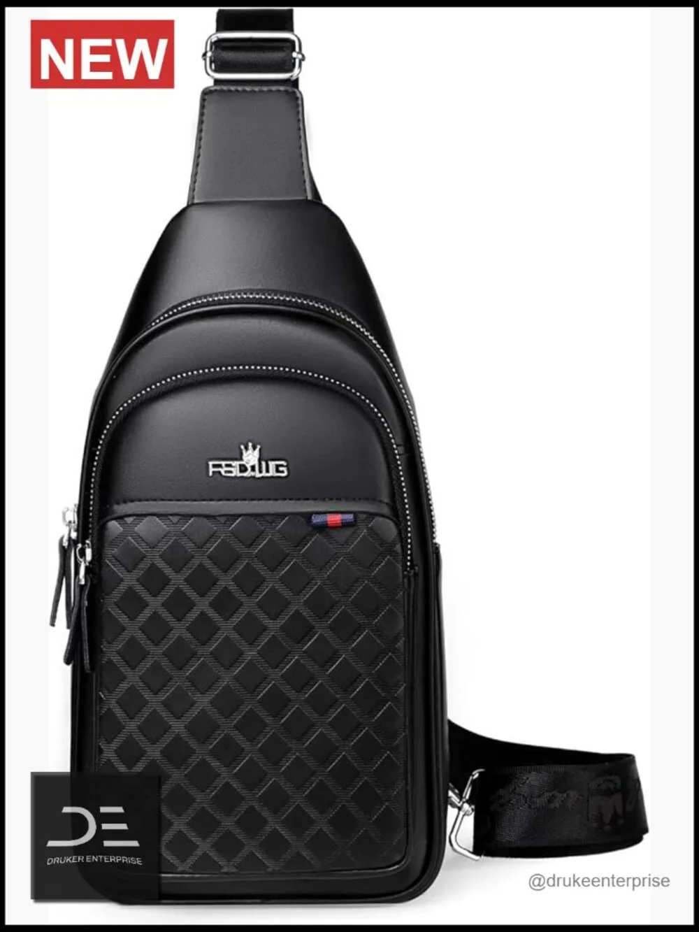 PU Leather Sling Backpack for Men Crossbody Shoulder Bag Travel Water Resistant
